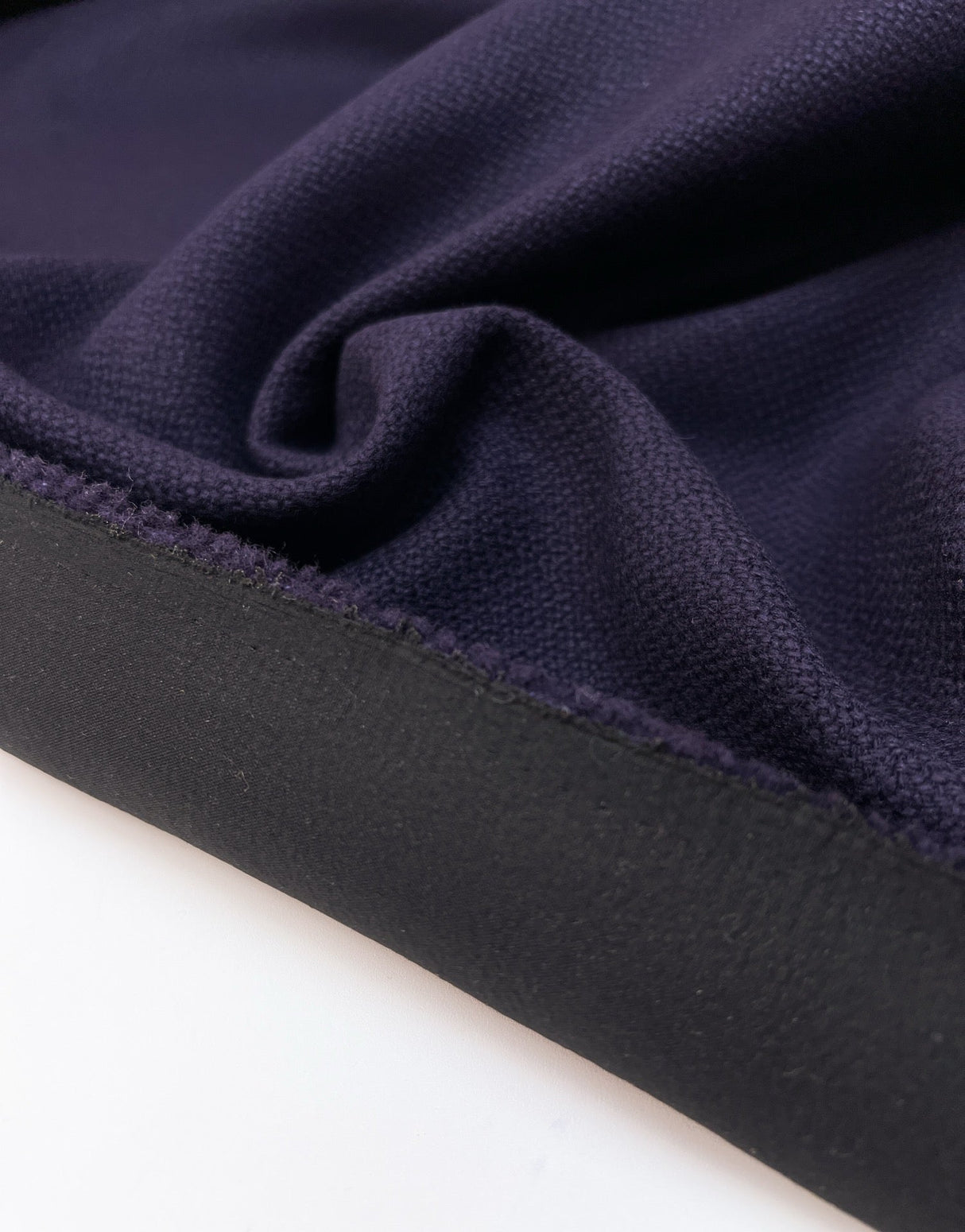 Purple Fused Wool Basket Weave Coat Fabric