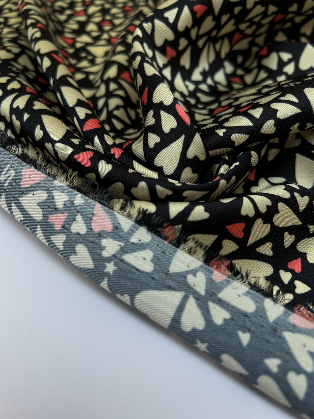 Printed Polyester Twill Beige Pink