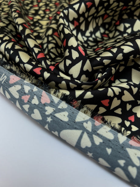 Printed Polyester Twill Beige Pink