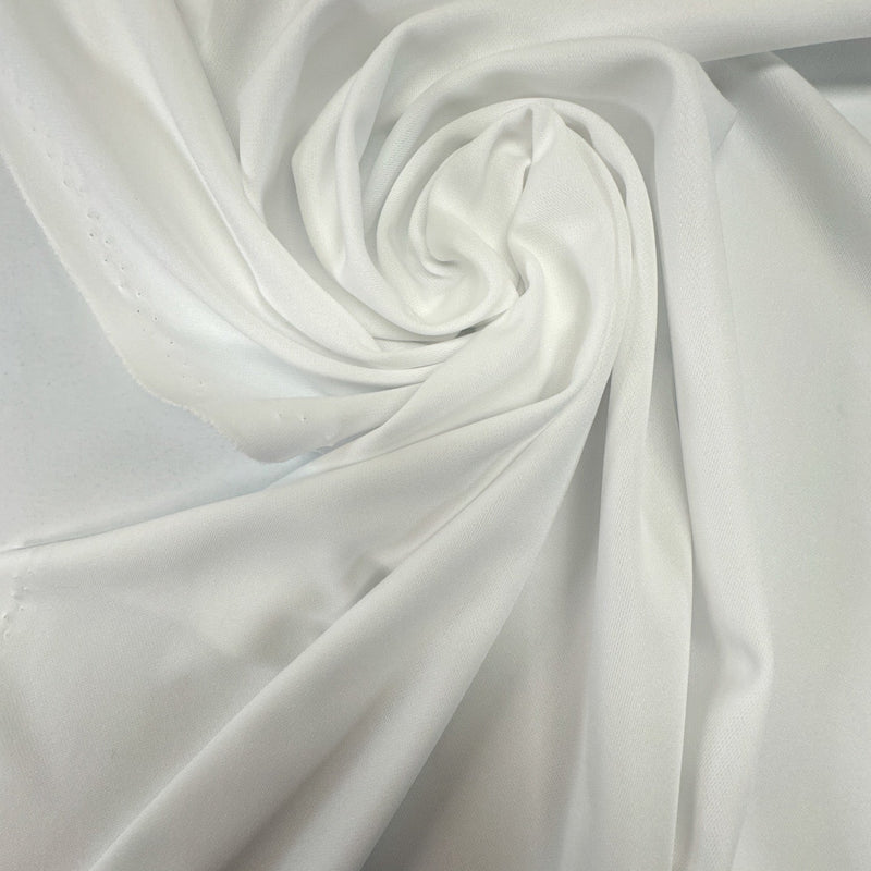 White Polyamide Elastane Knitted Fabric