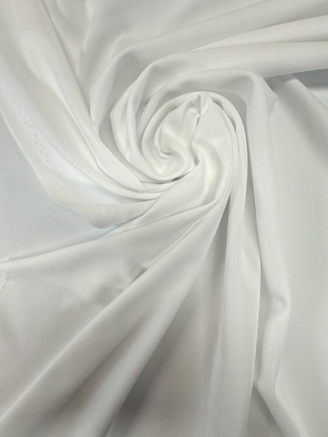 White Polyamide Elastane Knitted Fabric