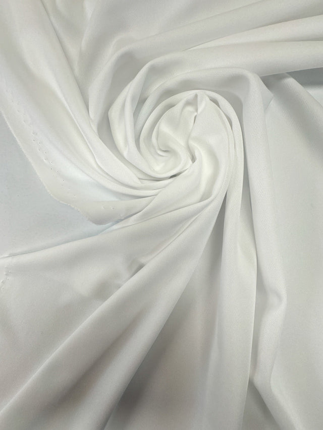 White Polyamide Elastane Knitted Fabric