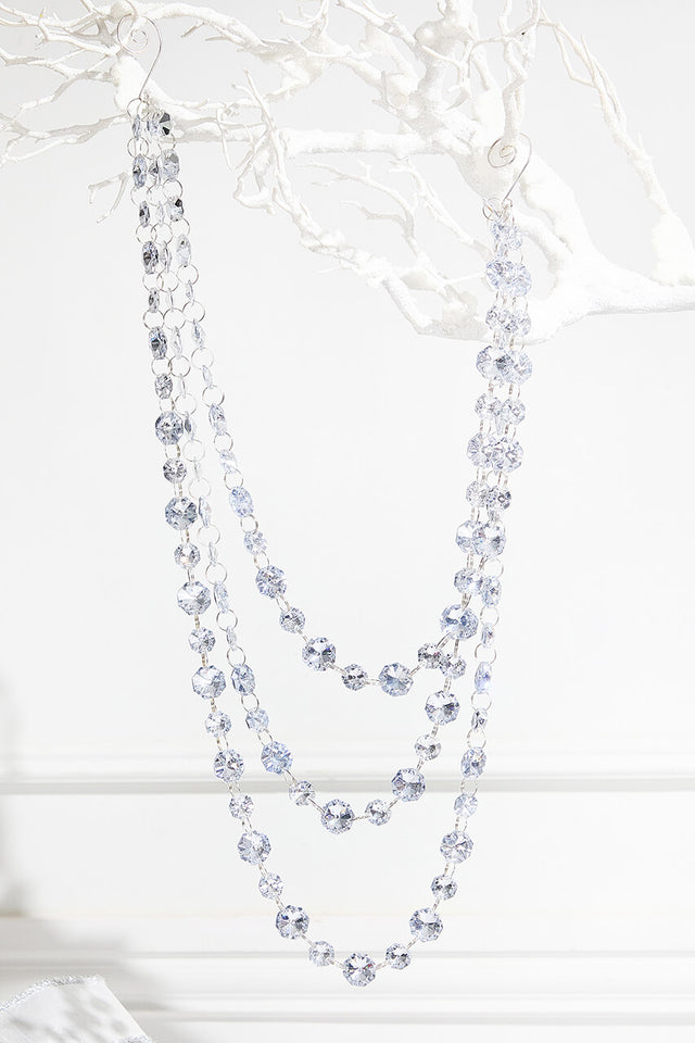 Triple Bead Silver Garland Ornament
