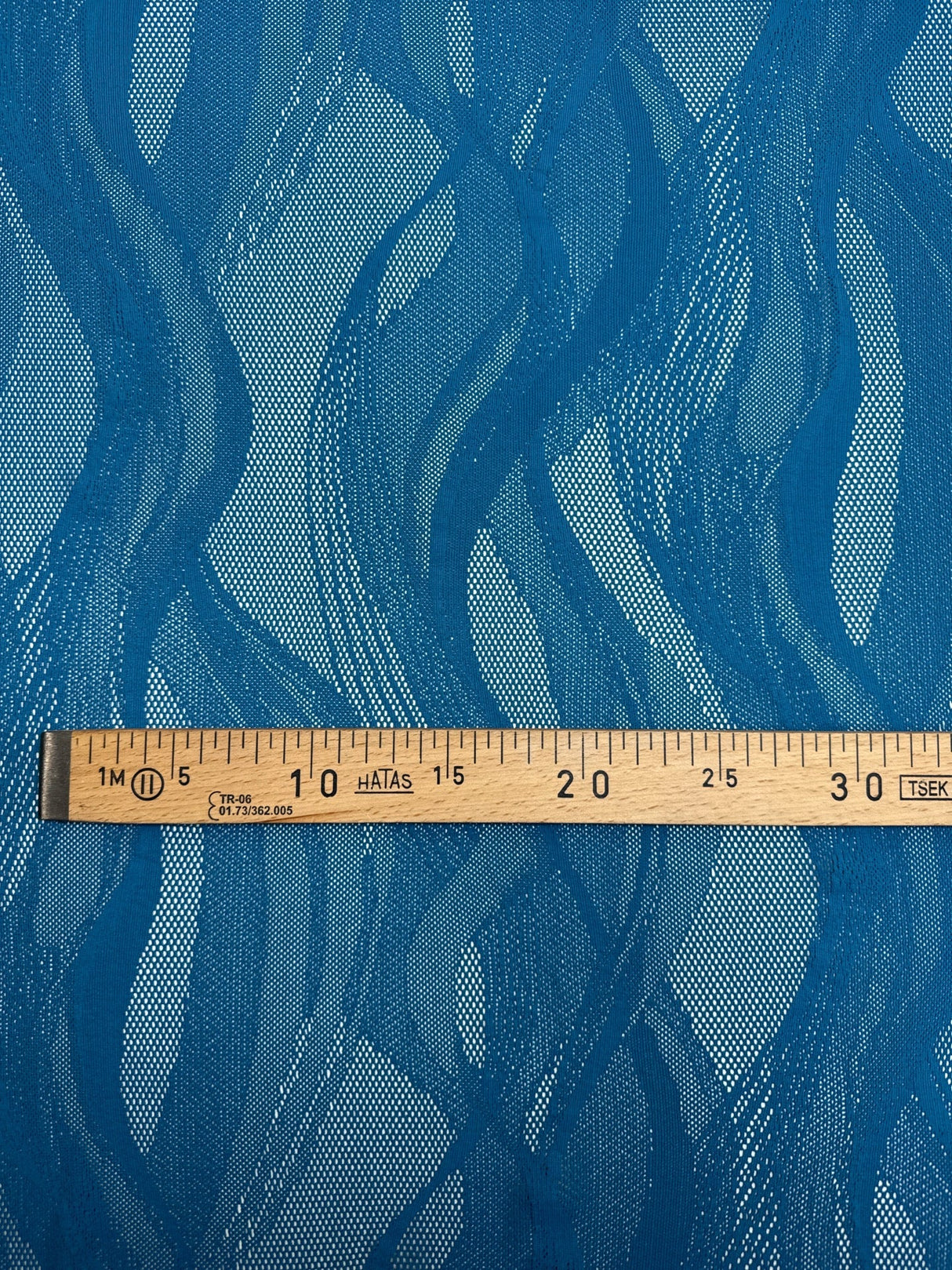Polyamide Elastane Knitted Fabric Blue Abstract