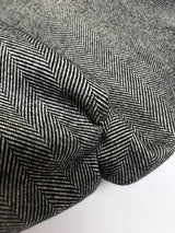 Wool Tweed Herringbone Suit Fabric Gray