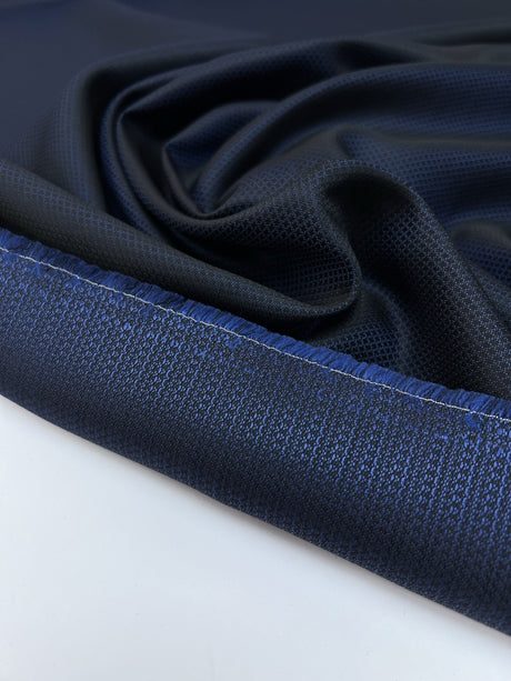 Wool Blend Changeant Fabric Blue Black