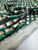 Cotton Poplin Geometric Multicolour Stretch