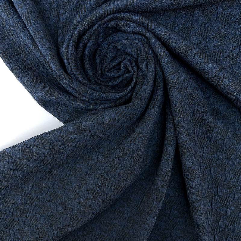 Polyamide Matlassé Houndstooth Blue-Black