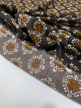 Viscose Woven Geometric Brown Black