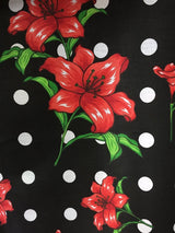 Poly Cotton Floral Polka Dot Fabric