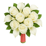 Ivory Roses White Calla Lilies Bridesmaids Bouquets 3 Sets Fresh Flowers 26 Stems Each