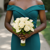 Ivory Roses White Calla Lilies Bridesmaids Bouquets 3 Sets Fresh Flowers 26 Stems Each