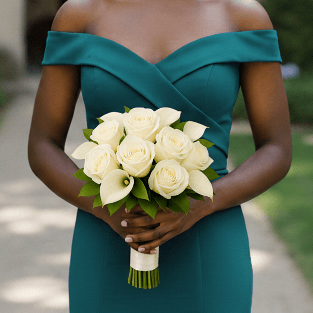 Ivory Roses White Calla Lilies Bridesmaids Bouquets 6 Sets Fresh Flowers 26 Stems Each