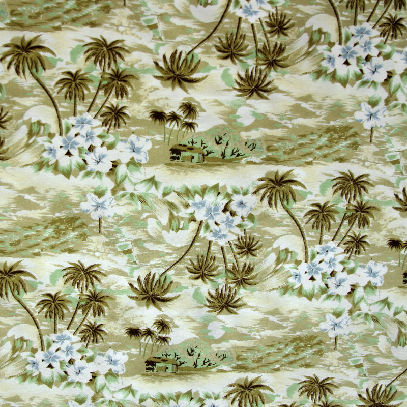 Poly Microfiber Boardshort Fabric Calming Palm Tree Paradise 31" Remnant
