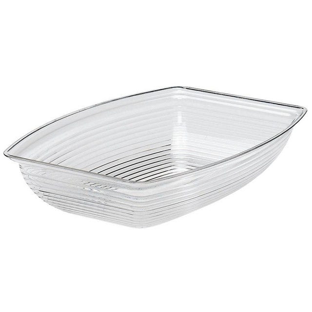 Cambro Camwear Clear Rectangular Ribbed Bowl, 9" x 12-1/8" - Case of 12