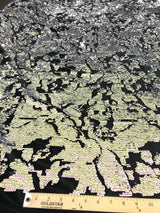 Camo Sequin Stretch Velvet Fabric - Iridescent Sequin Camo Pattern, 54" Width (1 Yard)