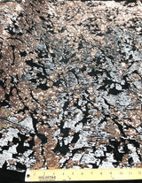 Camo Sequin Stretch Velvet Fabric - Iridescent Sequin Camo Pattern, 54" Width (1 Yard)