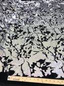 Camo Sequin Stretch Velvet Fabric - Iridescent Sequin Camo Pattern, 54" Width (1 Yard)