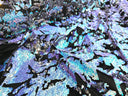 Camo Sequin Stretch Velvet Fabric - Iridescent Sequin Camo Pattern, 54" Width (1 Yard)