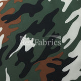 Camo Street Polyester Spandex Fabric - Olive Khaki Camouflage Print, 56/57" Width (1 Yard)