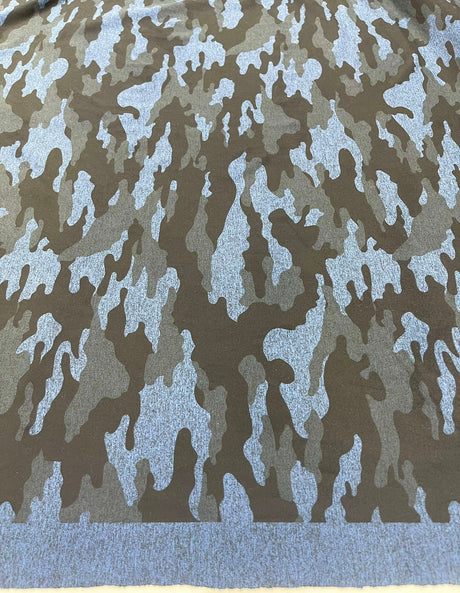 Camouflage Polyester Spandex Fabric - Heather Camouflage Print, Reversible, 58" Width (1 Yard)
