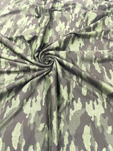 Camouflage Polyester Spandex Fabric - Heather Camouflage Print, Reversible, 58" Width (1 Yard)