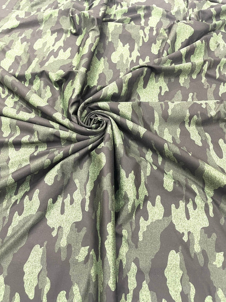 Camouflage Polyester Spandex Fabric - Heather Camouflage Print, Reversible, 58" Width (1 Yard)