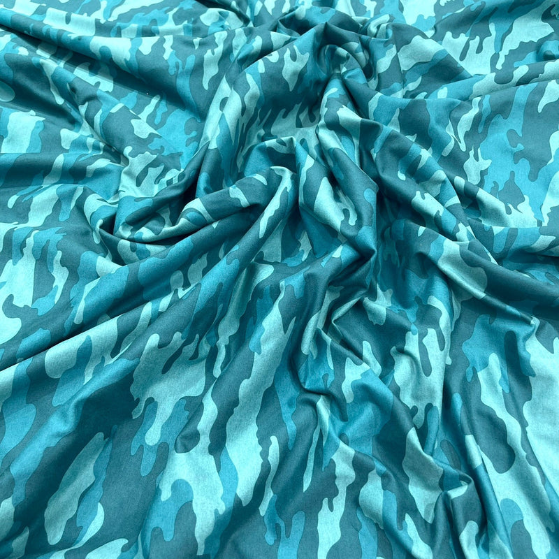 Camouflage Polyester Spandex Fabric - Heather Camouflage Print, Reversible, 58" Width (1 Yard)