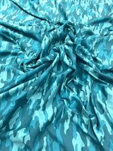Camouflage Polyester Spandex Fabric - Heather Camouflage Print, Reversible, 58" Width (1 Yard)