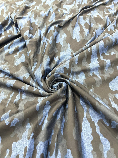 Camouflage Polyester Spandex Fabric - Heather Camouflage Print, Reversible, 58" Width (1 Yard)