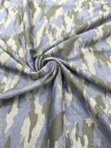 Camouflage Polyester Spandex Fabric - Heather Camouflage Print, Reversible, 58" Width (1 Yard)