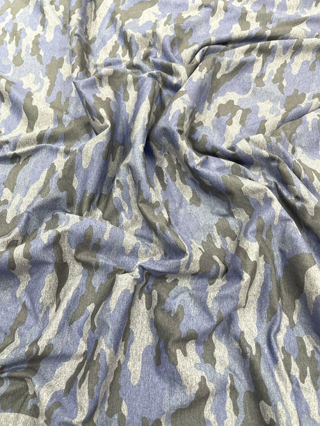 Camouflage Polyester Spandex Fabric - Heather Camouflage Print, Reversible, 58" Width (1 Yard)