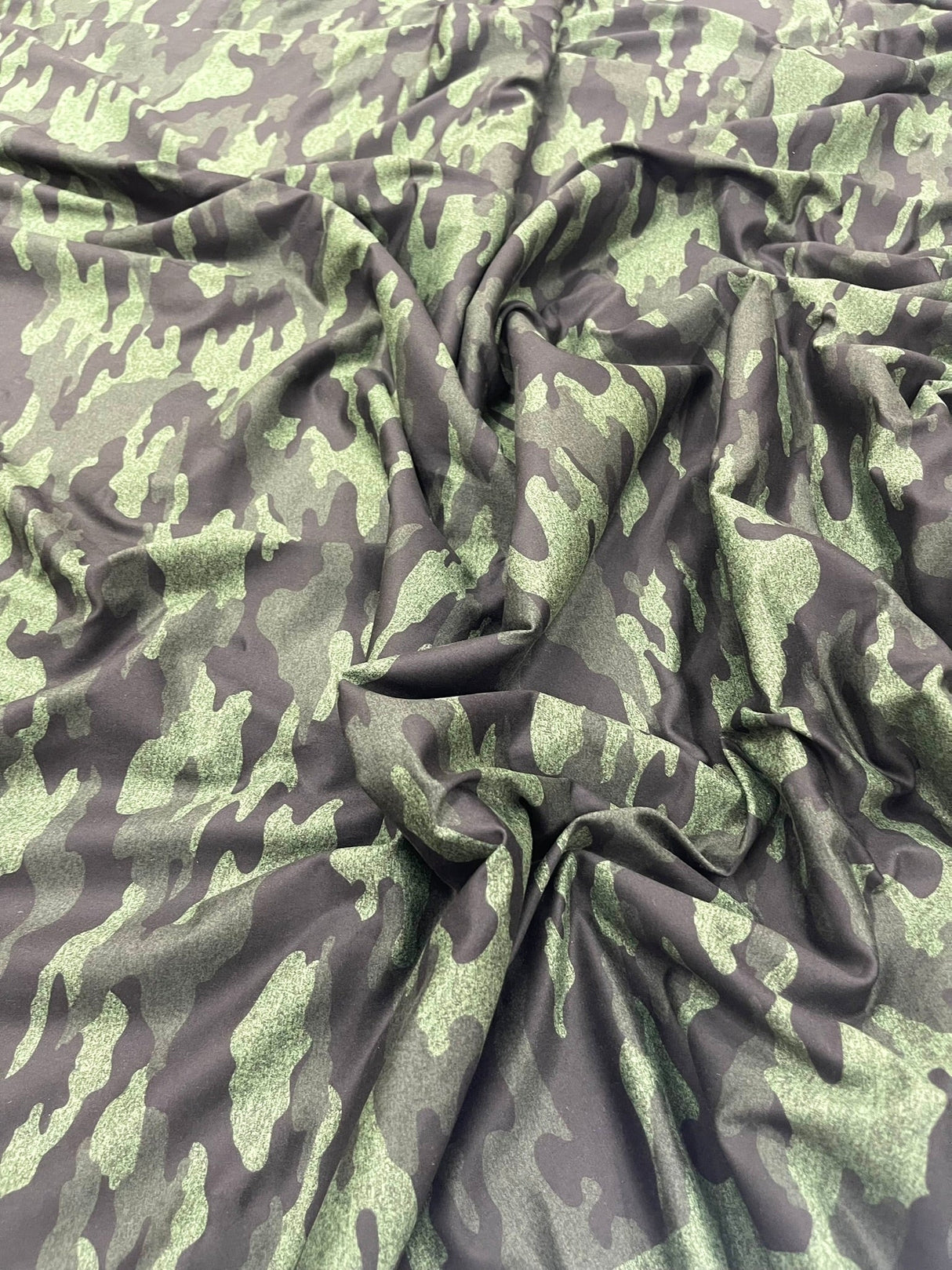 Camouflage Polyester Spandex Fabric - Heather Camouflage Print, Reversible, 58" Width (1 Yard)