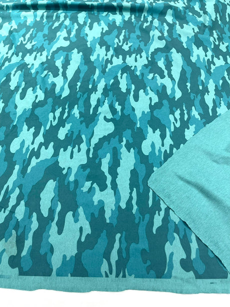Camouflage Polyester Spandex Fabric - Heather Camouflage Print, Reversible, 58" Width (1 Yard)