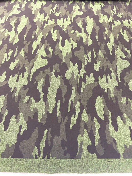 Camouflage Polyester Spandex Fabric - Heather Camouflage Print, Reversible, 58" Width (1 Yard)