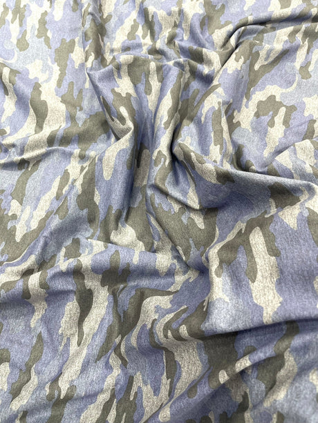 Camouflage Polyester Spandex Fabric - Heather Camouflage Print, Reversible, 58" Width (1 Yard)