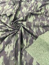 Camouflage Polyester Spandex Fabric - Heather Camouflage Print, Reversible, 58" Width (1 Yard)