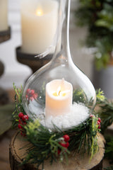 10” Clear Ivory Candle Lamp Ornament