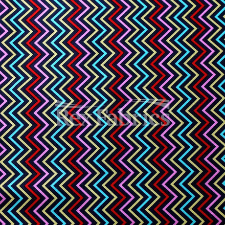 Candy Land Polyester Spandex Fabric - Multicolor Chevron, 60" Width, 300 GSM, DRI-TEX Moisture Wicking (1 Yard)