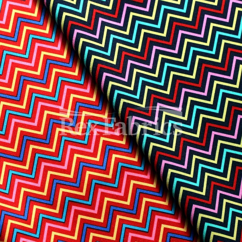 Candy Land Polyester Spandex Fabric - Multicolor Chevron, 60" Width, 300 GSM, DRI-TEX Moisture Wicking (1 Yard)