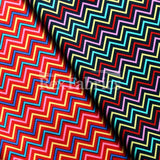 Candy Land Polyester Spandex Fabric - Multicolor Chevron, 60" Width, 300 GSM, DRI-TEX Moisture Wicking (1 Yard)