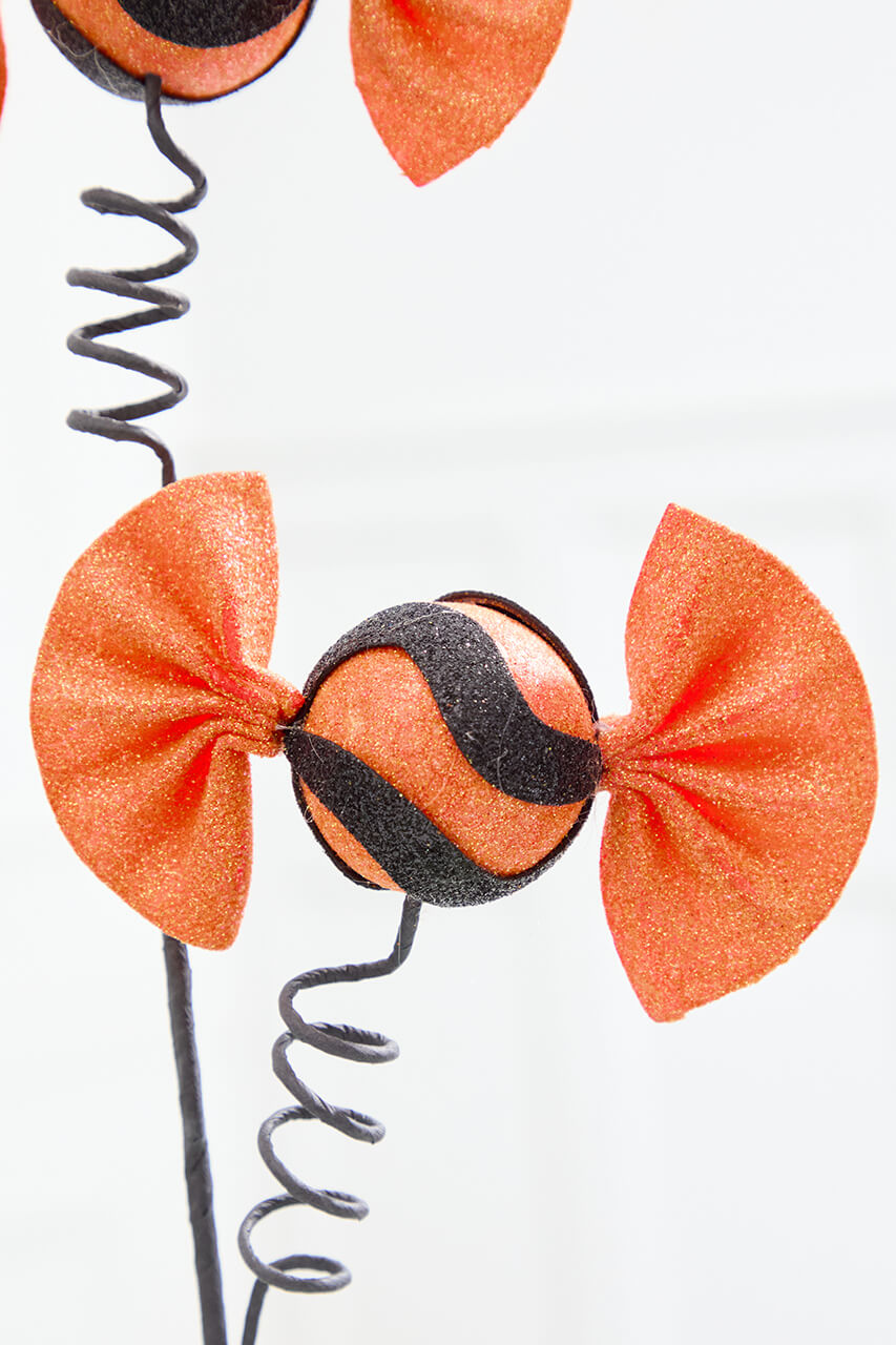 23" Orange Glitter Halloween Candy Spray