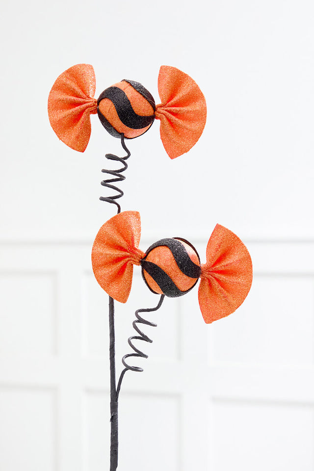23" Orange Glitter Halloween Candy Spray