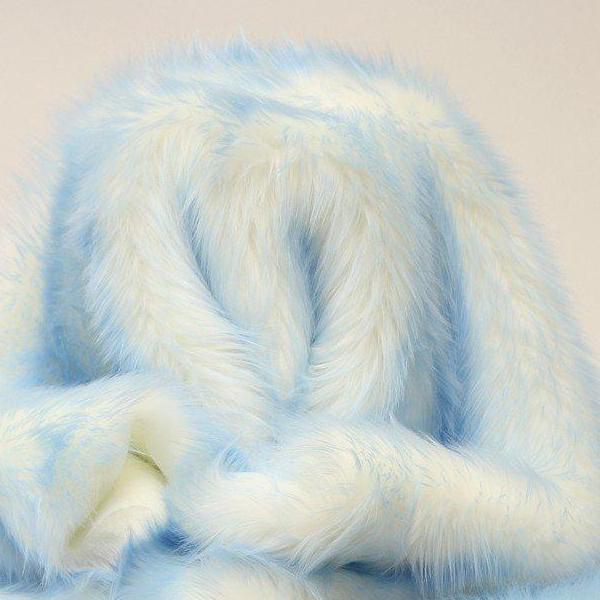 Baby Blue Faux Fur Candy Shaggy Fabric Long Pile,