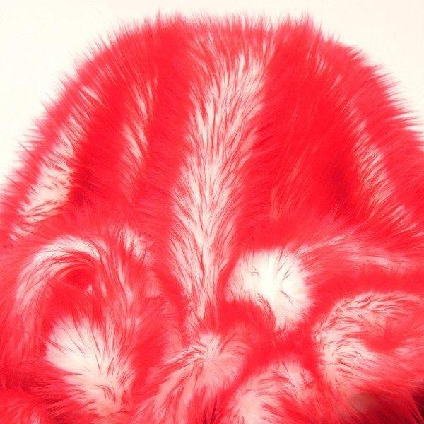 Fire Red Faux Fur Candy Shaggy Fabric Long Pile,