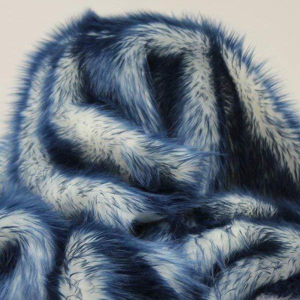 Navy Blue Faux Fur Candy Shaggy Fabric Long Pile