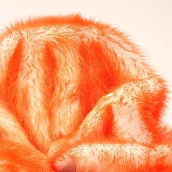 Orange Faux Fur Candy Shaggy Fabric Long Pile