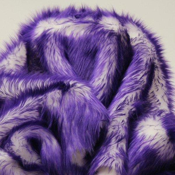 Purple Faux Fur Candy Shaggy Fabric Long Pile,