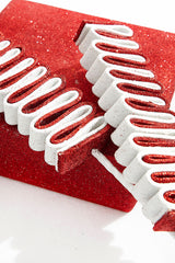 Glitter Peppermint Ribbon Candy Spray 28 Inch Christmas Decor