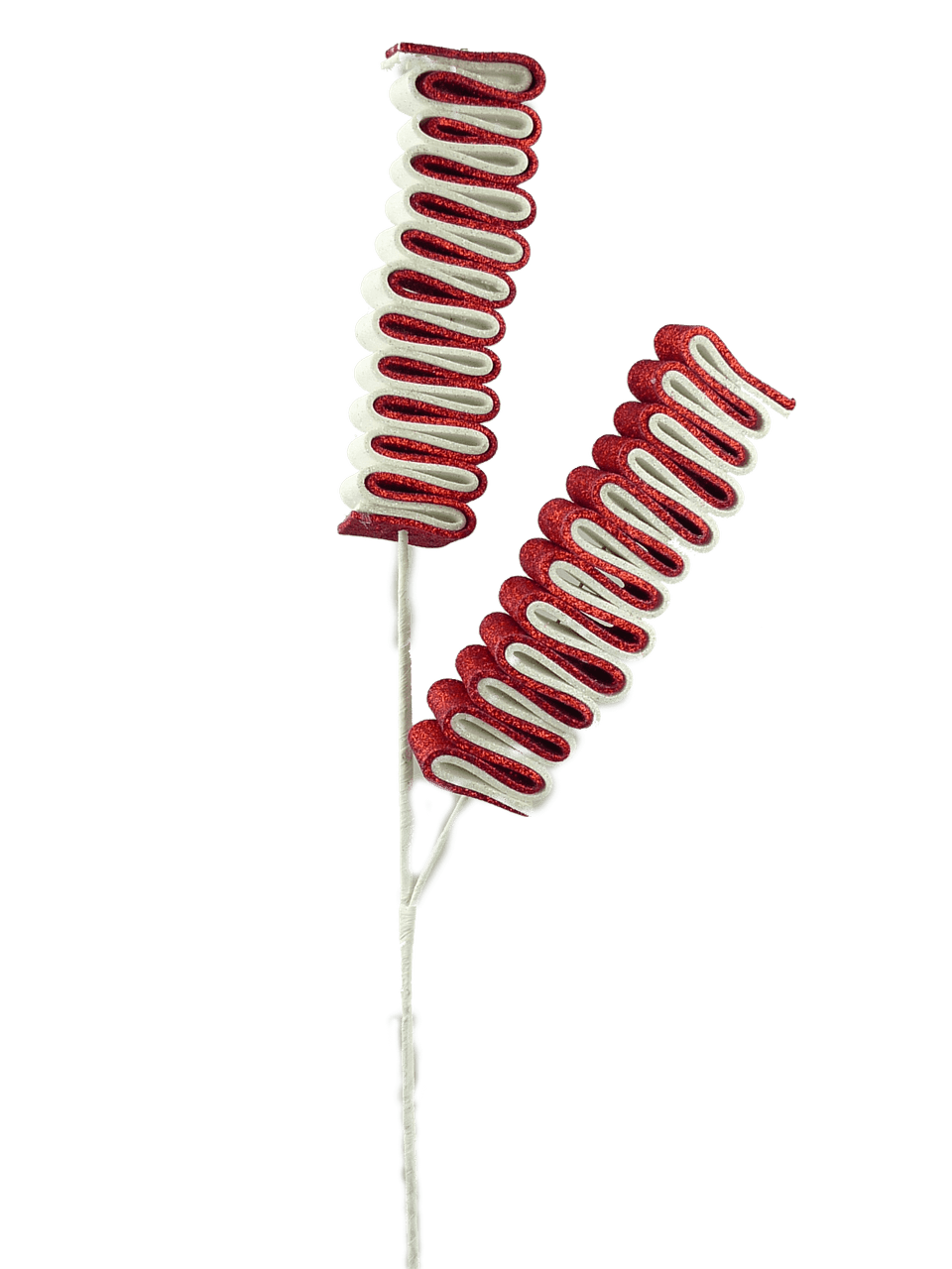 Glitter Peppermint Ribbon Candy Spray 28 Inch Christmas Decor